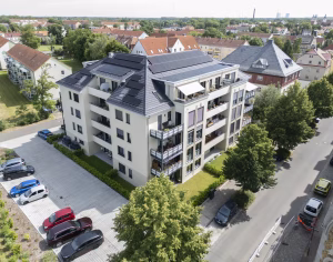 atrium torhaus luftaufnahme dachterrasse stadtblick