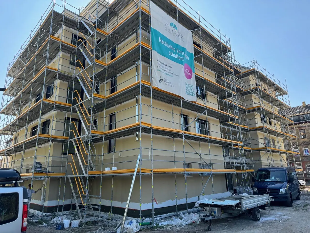 Fortschritt an der Fassade