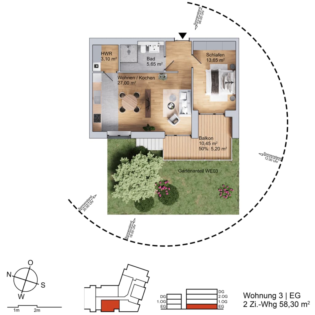 Grundriss Wohnung am Parthegrün WE03/EG