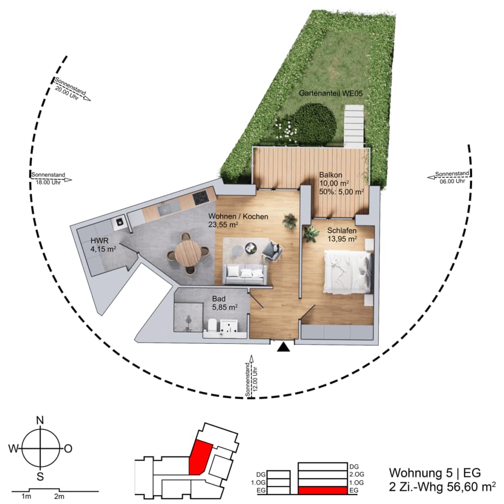 Grundriss Wohnung am Parthegrün WE05/EG