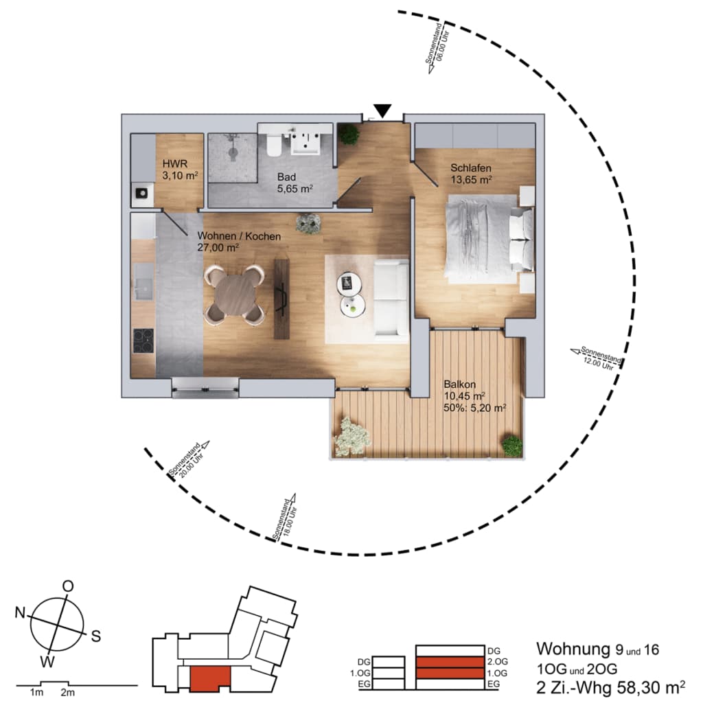 Grundriss Wohnung am Parthegrün WE09