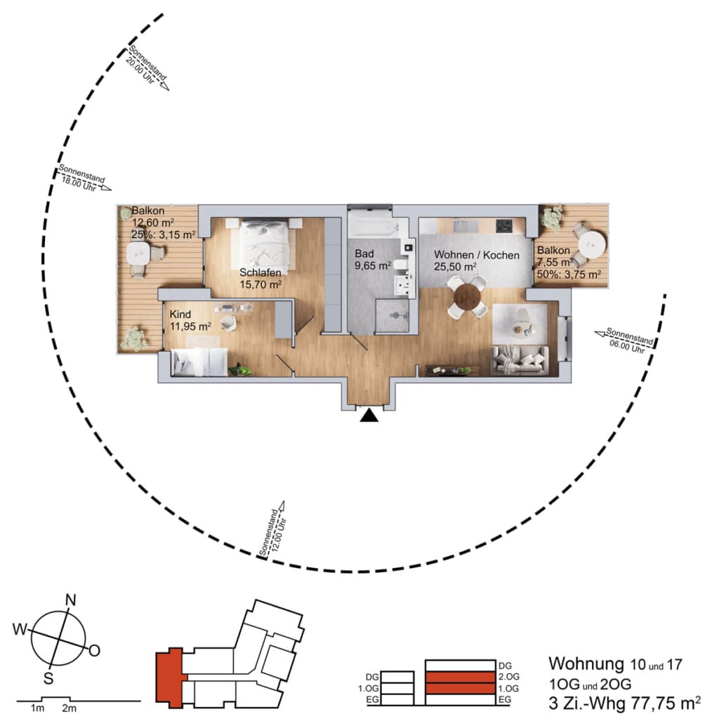 Grundriss Wohnung am Parthegrün WE10