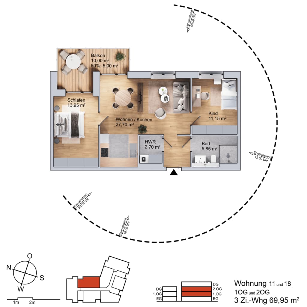Grundriss Wohnung am Parthegrün WE11