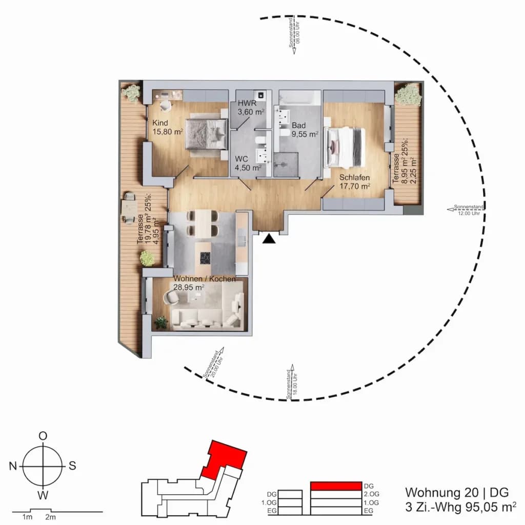 Grundriss Wohnung am Parthegrün WE20