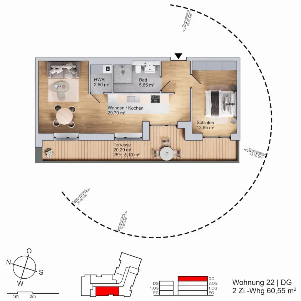 Grundriss Wohnung am Parthegrün WE22