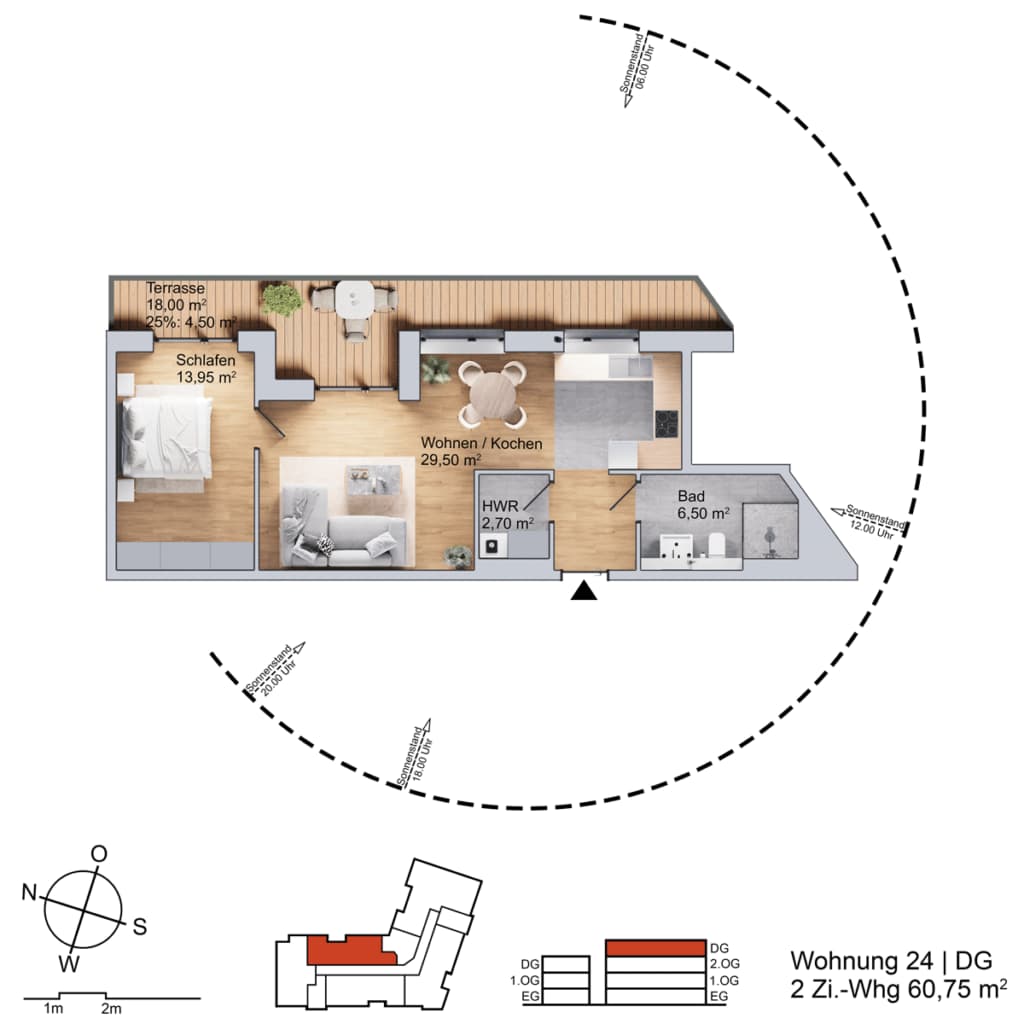 Grundriss Wohnung am Parthegrün WE24