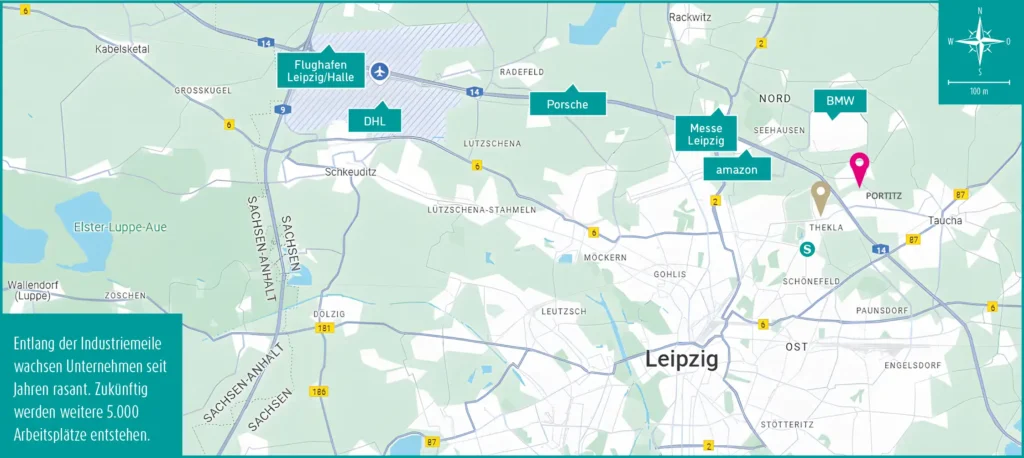 park quartett portitz lageplan map umland