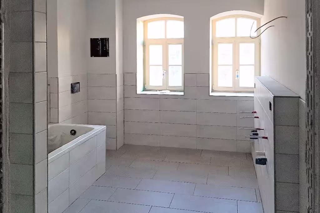 Die Badezimmer nehmen Gestalt an