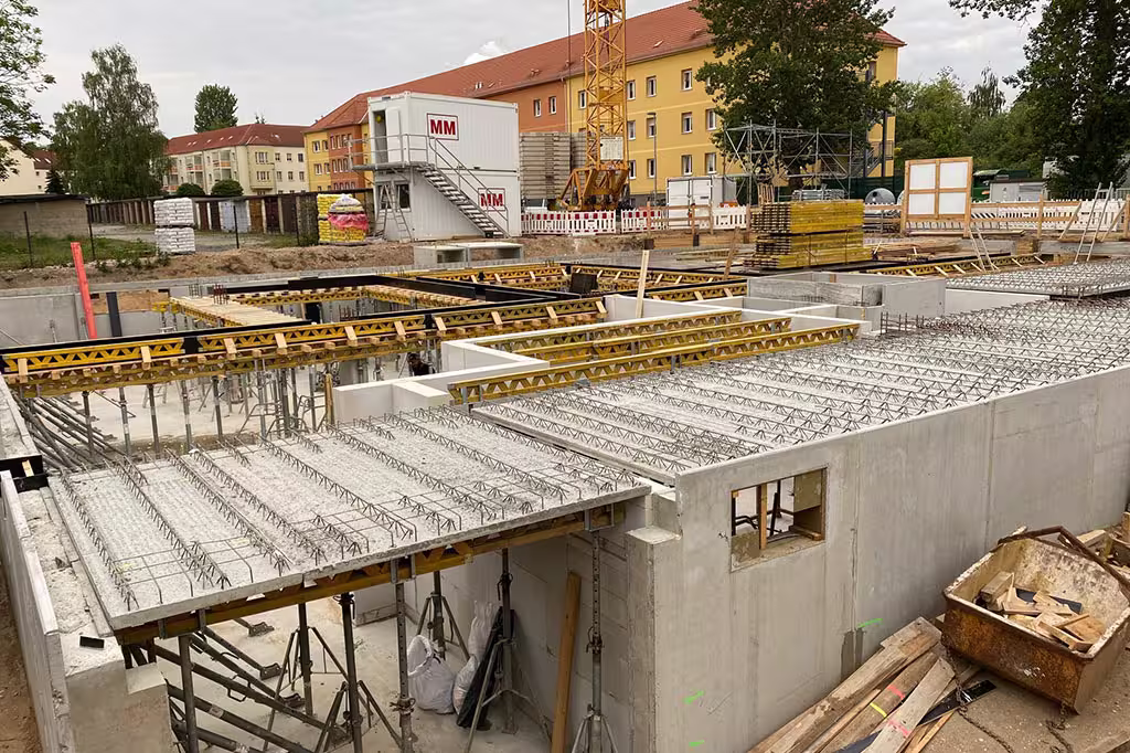 Die Tiefgarage ist fast fertig